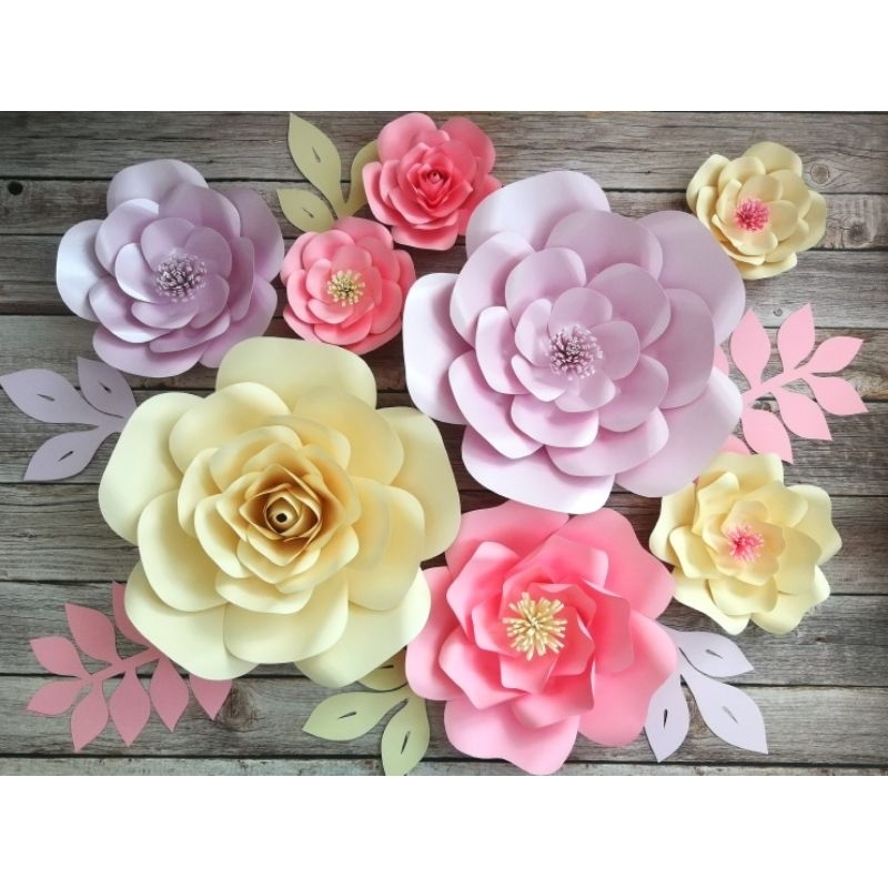 Paper Flower Set Backdrop Decoration Bunga Hiasan Dinding Wedding