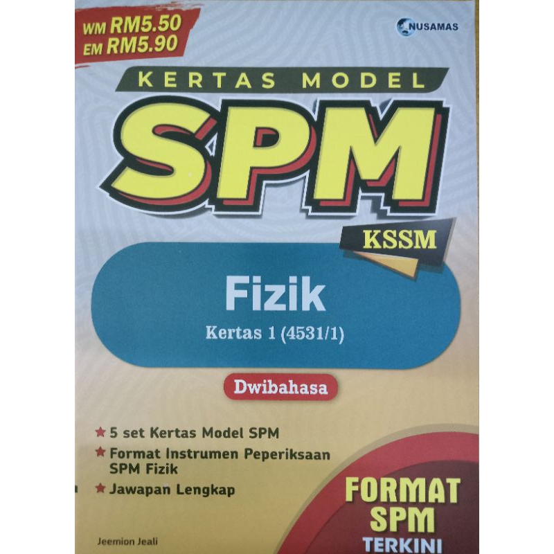 KERTAS MODEL SPM KSSM FIZIK DWIBAHASA KERTAS 1 4531 1 Shopee Malaysia