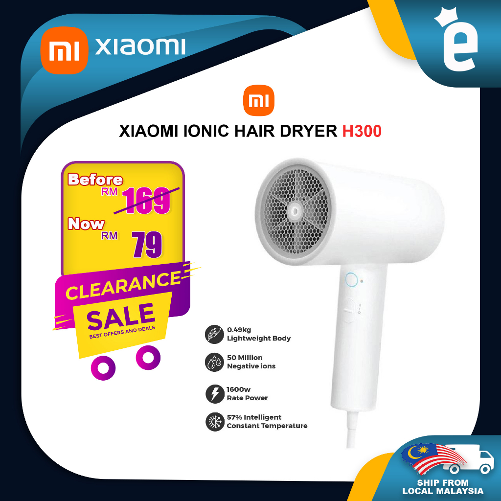 Xiaomi Mi Ionic Hair Dryer H W Power Million Negative Ions