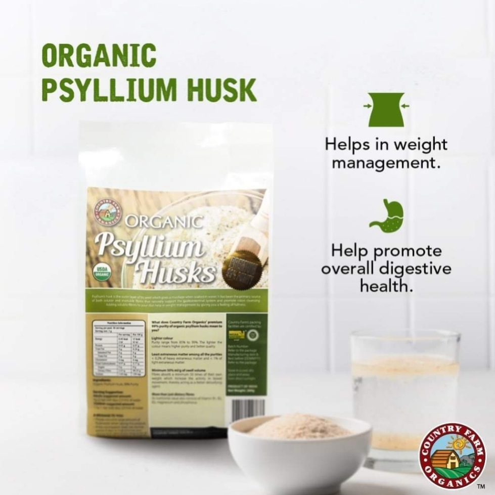 Country Farm Organic Psyllium Husk Whole 99 Purity 260g Shopee