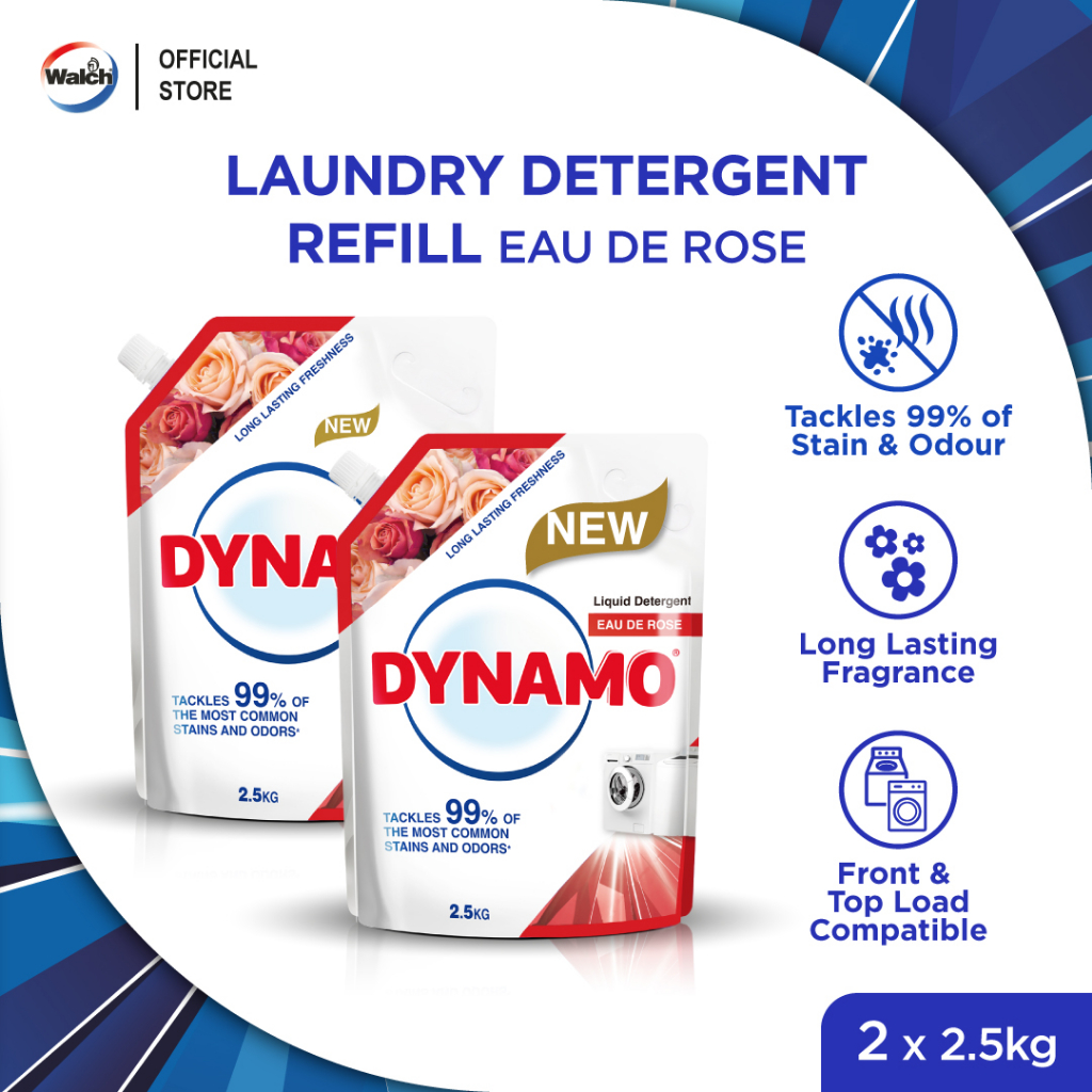 Dynamo Laundry Detergent Eau De Rose Refill Kg Twin Pack