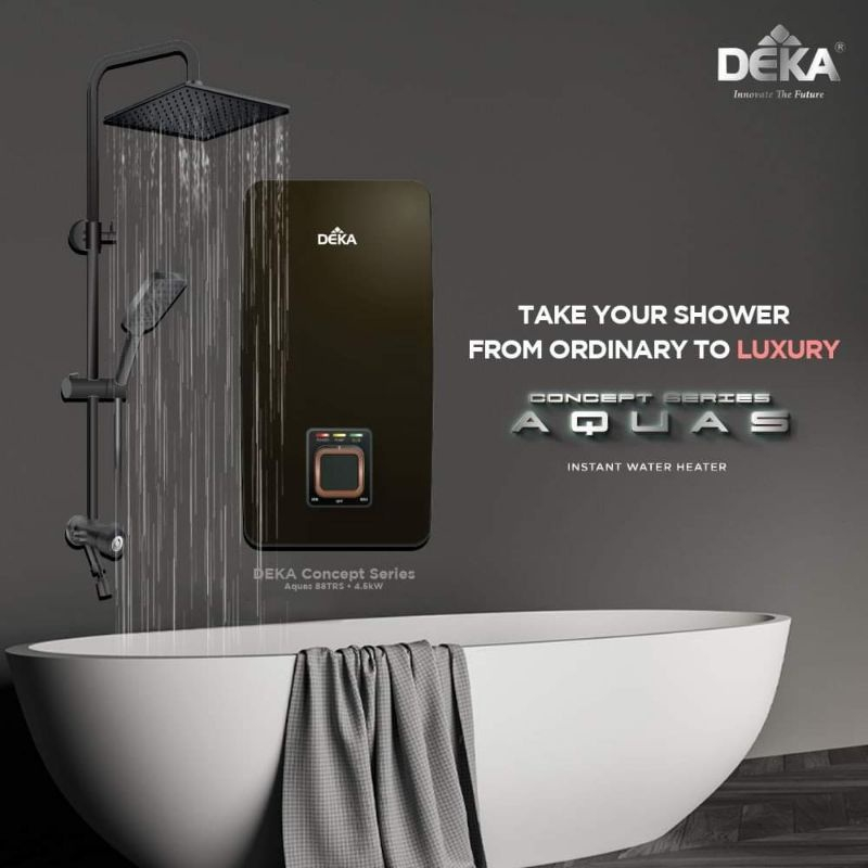 Deka Water Heater Rain Shower Dc Pump Inverter Aquas Series Instant