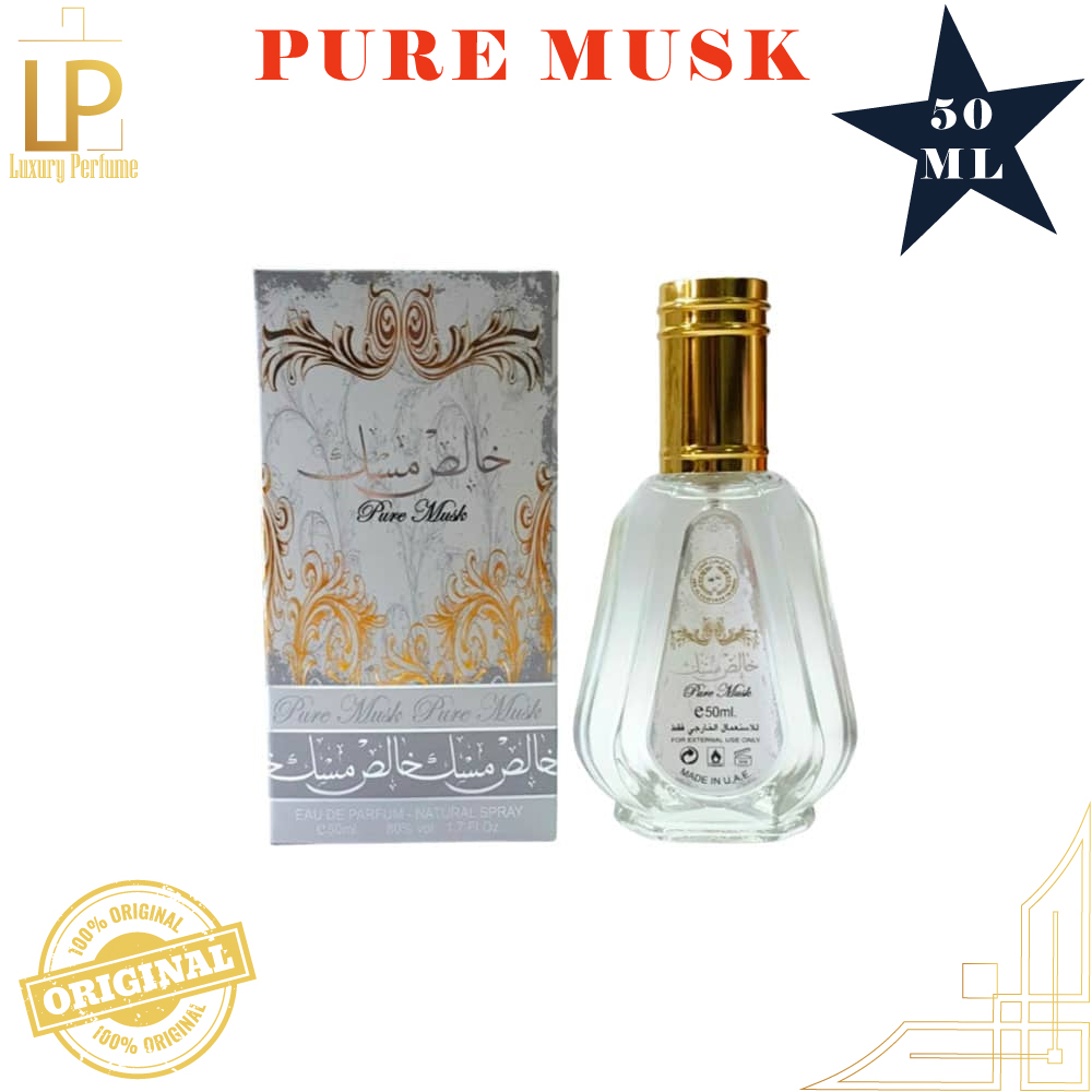 PURE MUSK 50ML 100 AUTENTIC EAU DE PERFUME SPRAY BY LATTAFA ARD AL