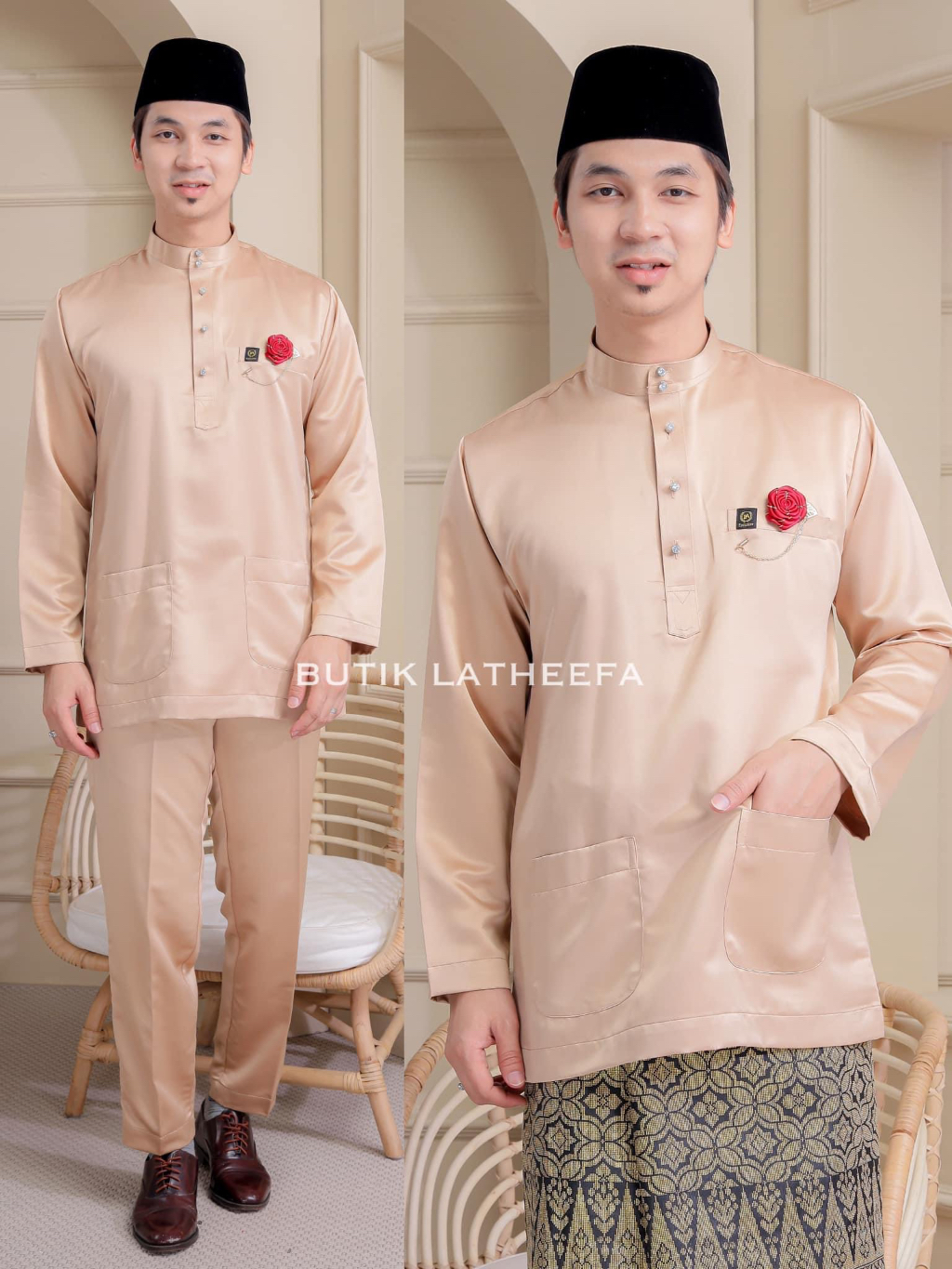 BAJU MELAYU NUDE CHAMPAGNE COKLAT MUDA EXCLUSIVE Shopee Malaysia