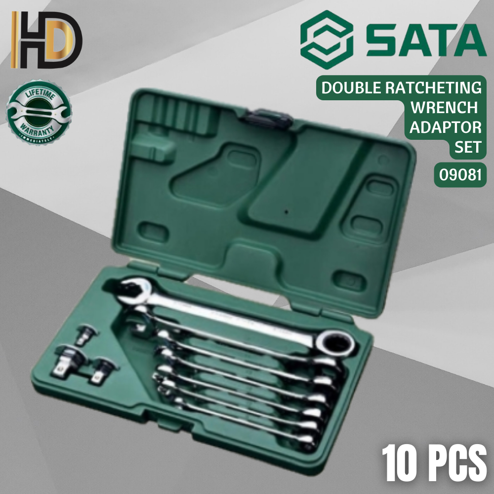 SATA 10 Pcs Double Ratcheting Wrench Set With Quick Release Ratchet