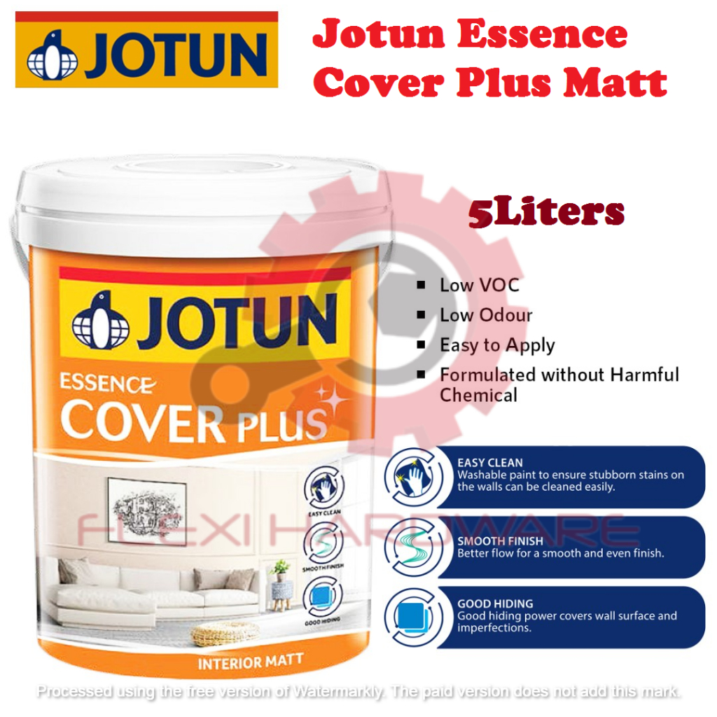 L Jotun Essence Cover Plus Matt Cat Dinding Cement Dalam Rumah