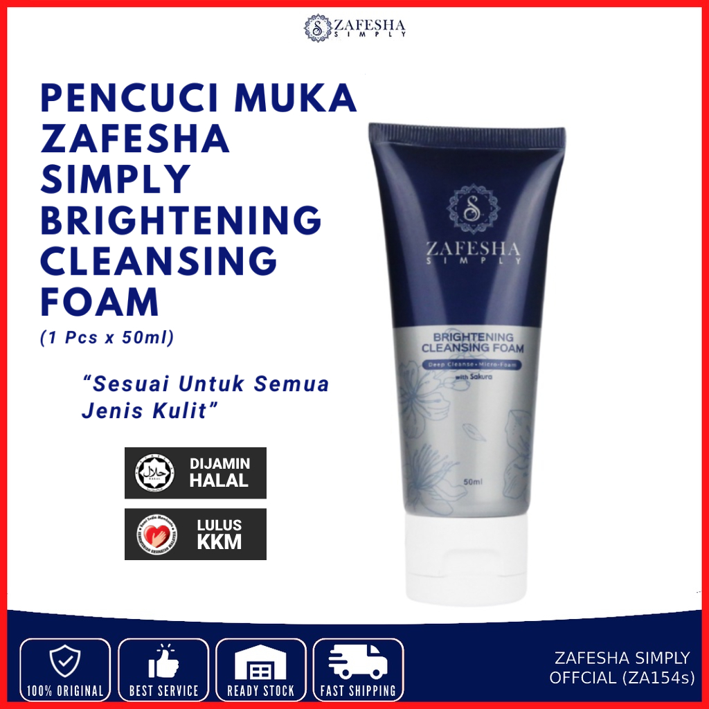 ZA154s Zafesha Pencuci Muka Cleansing Foam Cleanser Brightening