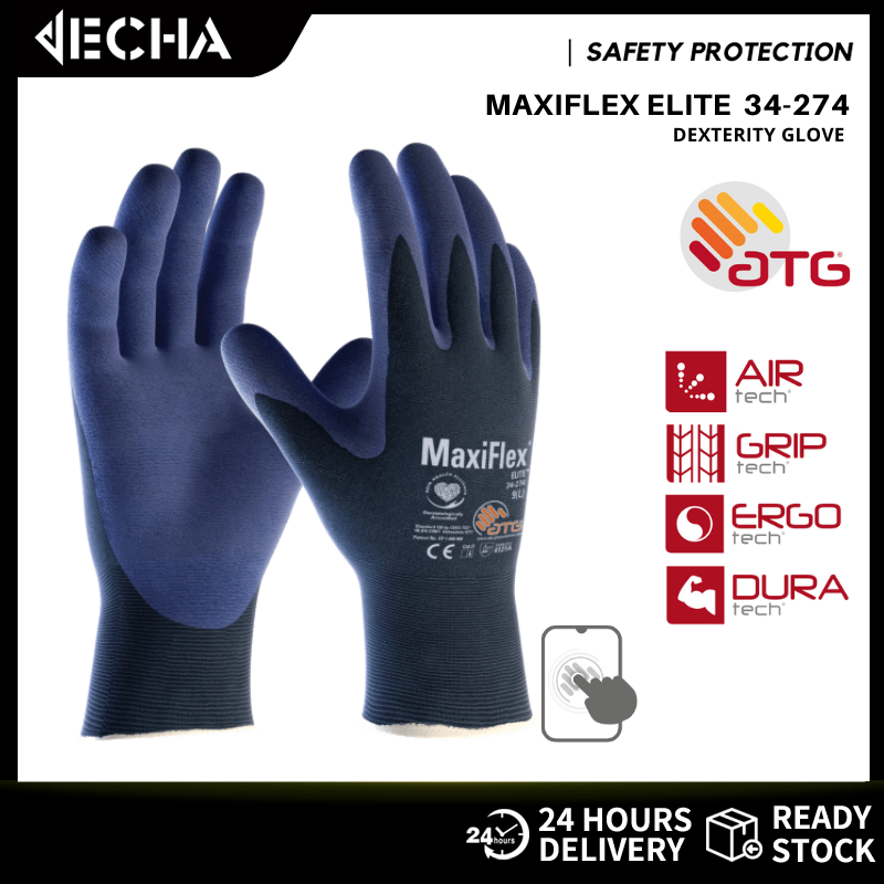 ATG MaxiFlex Elite 34 274 Ultra Thin Glove Touchscreen Glove Shopee