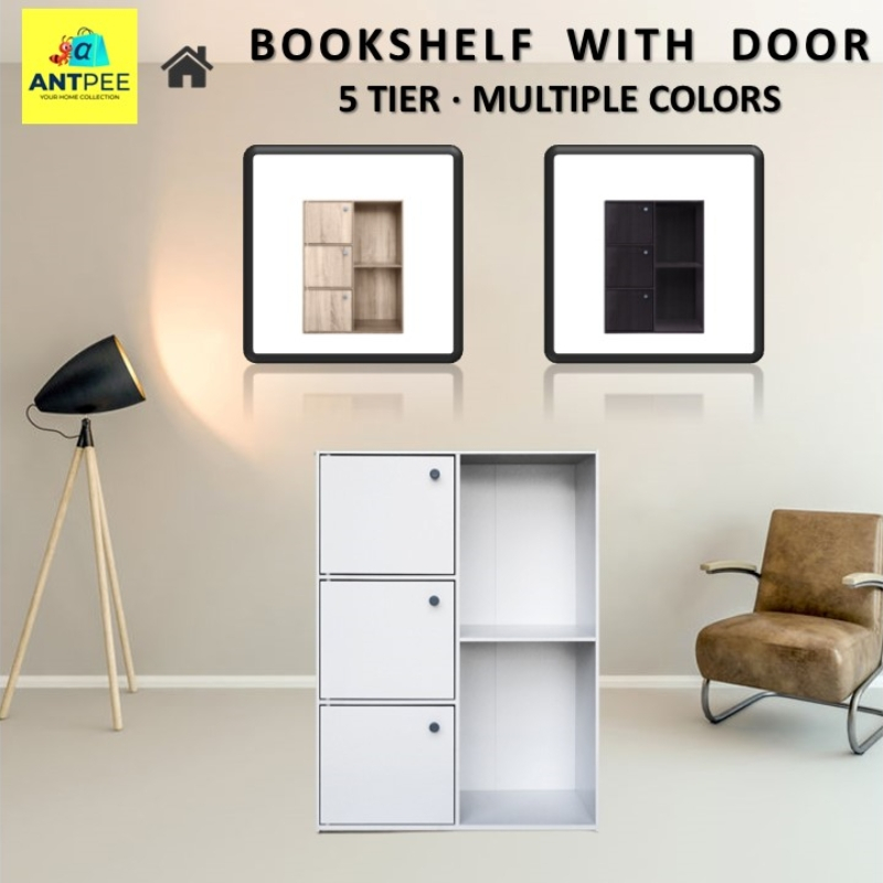 𝐀𝐍𝐓𝑃𝐸𝐸 𝟓 𝐓𝐢𝐞𝐫 𝐁𝐨𝐨𝐤𝐬𝐡𝐞𝐥𝐟 𝐖𝐢𝐭𝐡 𝐃𝐨𝐨𝐫 Book Storage Multipurpose Rak Buku