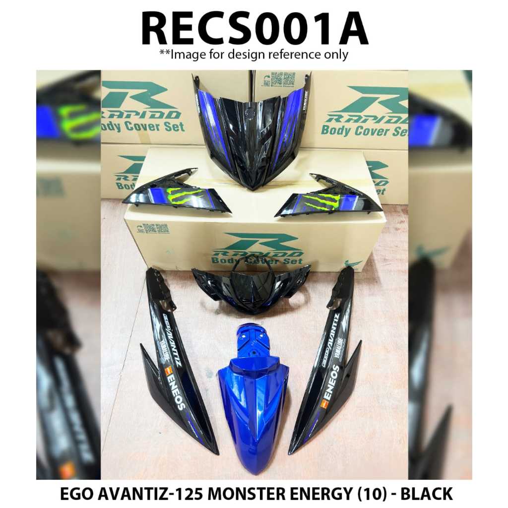 COVER SET YAMAHA EGO AVANTIZ MONSTER ENERGY BLACK RAPIDO STICKER TANAM