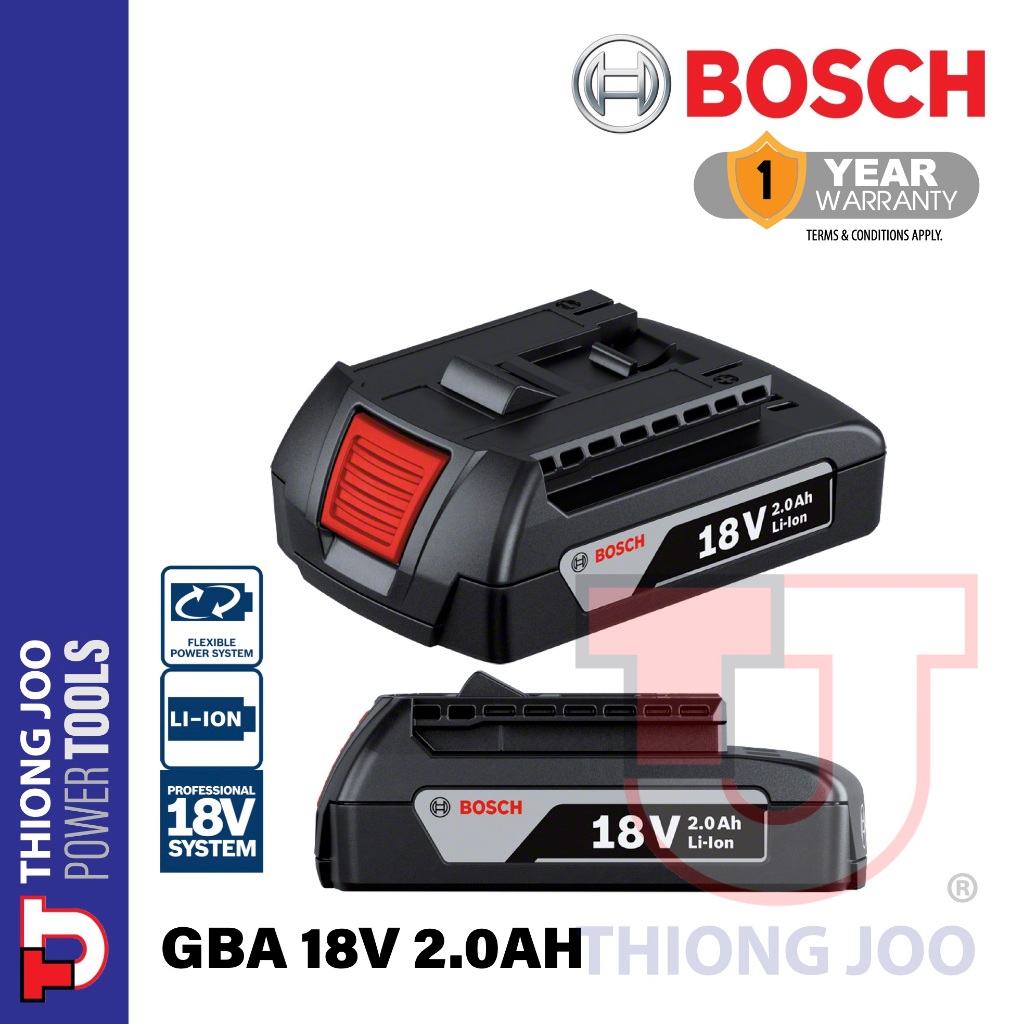 BOSCH GBA 18V 2 0Ah OR 4 0Ah PROFESSIONAL LITHIUM ION BATTERY PACK