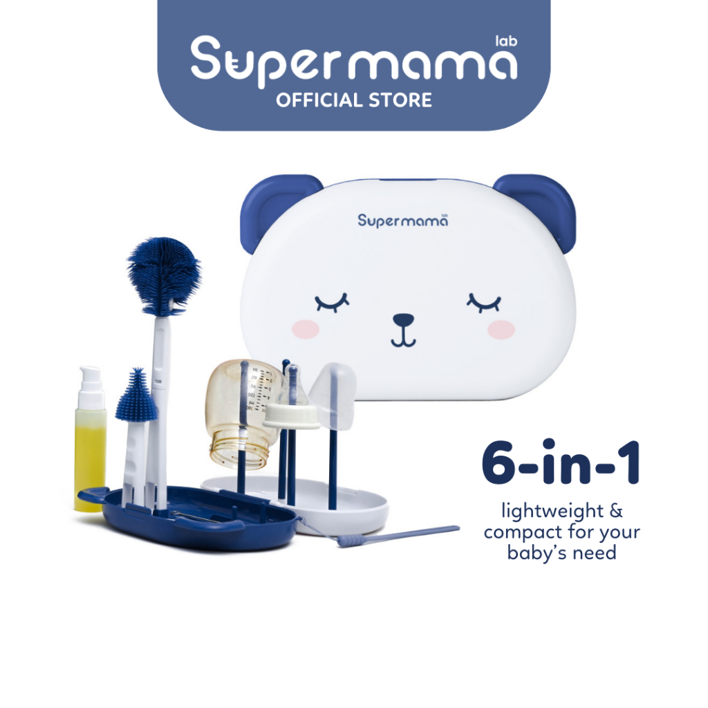 Supermama Lab 6 In 1 Baby Bottle Brush Set Shopee Malaysia