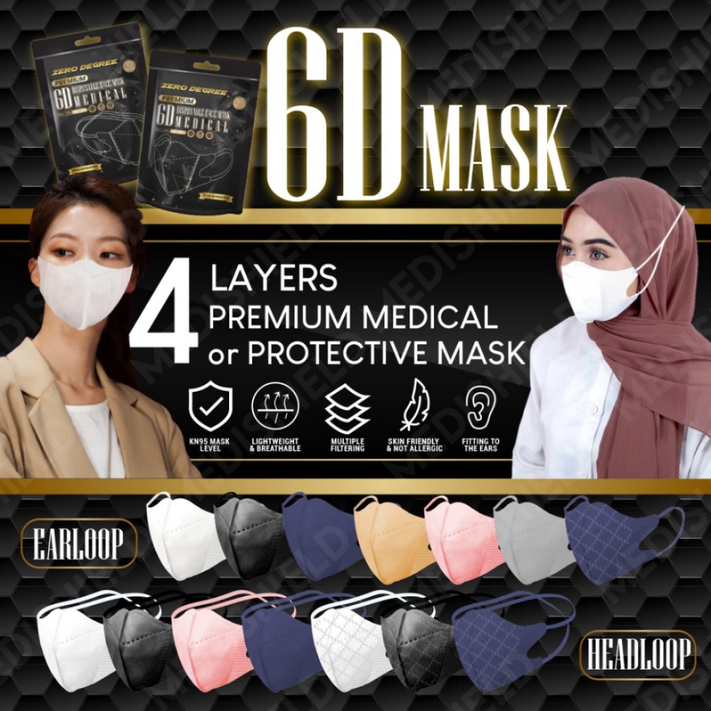 Ready Stock Duckbill Headloop Mask Ply Duckbill Hijab Mask Ply