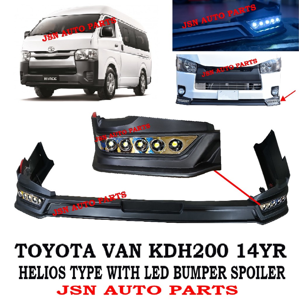 J S W Led Front Bumper Spoiler Toyota Hiace Van Kdh Yr Helios