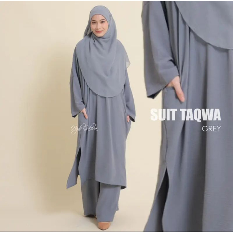 Set Arafah Suit Hijrah Ironless Set Haji Umrah By Hijab Galeria Suit