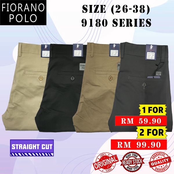 FIORANO POLO MEN S COTTON SLACK STRAIGHT STRETCHABLE PANTS SELUAR