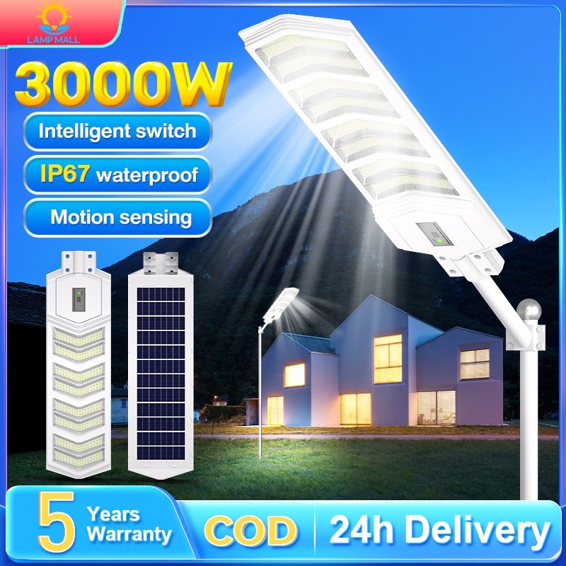 W Street Light Solar Waterproof Lampu Jalan Solar Auto Charging