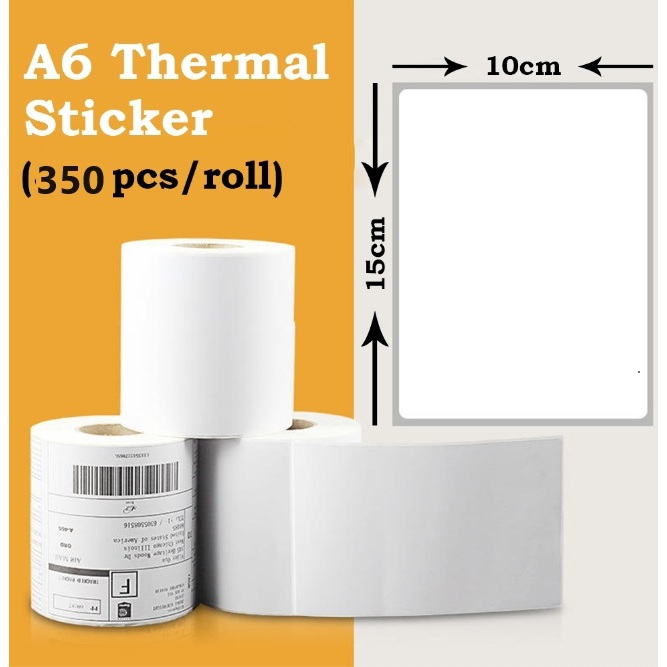 350pcs King Roll Thermal Sticker A6 Paper Roll Airway Bill Sticker