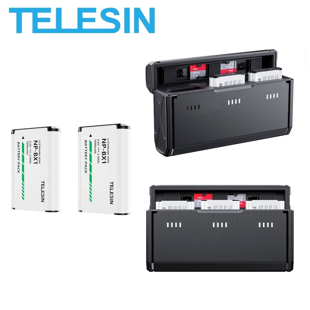 Telesin Np Bx Battery Charger Charging Case Storage Box For Sony