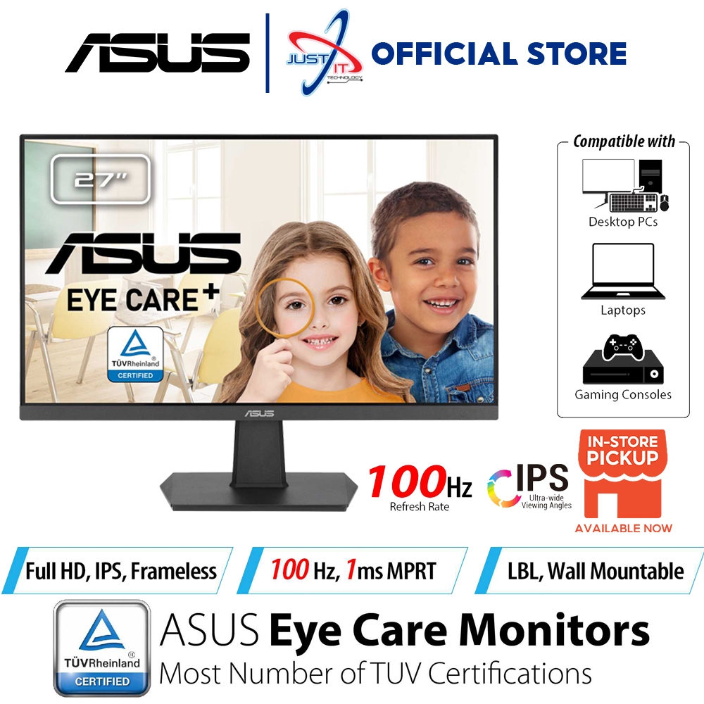 ASUS VA27EHF 27 EYE CARE GAMING MONITOR 27 IPS FHD 1MS 100HZ