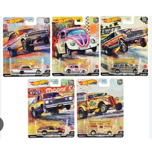 Hot Wheels Premium Car Culture Dragstrip Demons Container Set