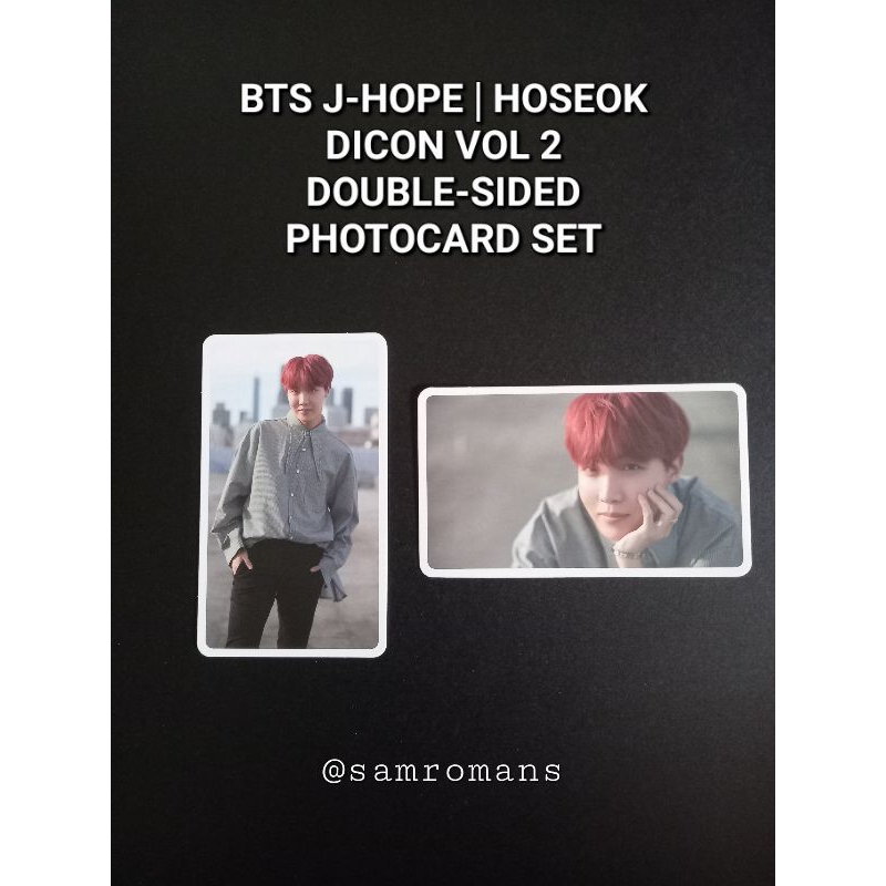 OFFICIAL BTS J HOPE JUNG HOSEOK DICON VOL 2 DOUBLE SIDED PHOTOCARD