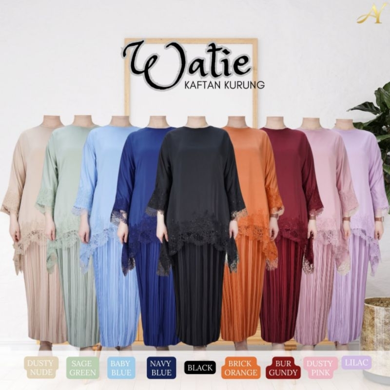 Kaftan Kurung Italian Silk Cutting Loose Kain Pleated Watie Baju Raya