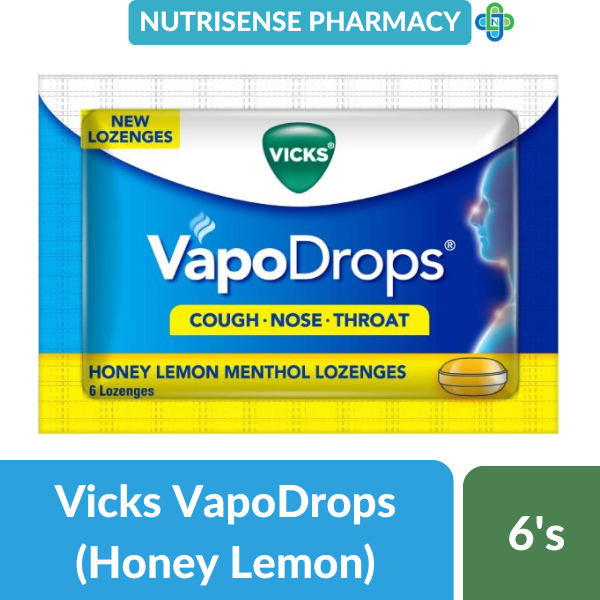 Vicks Vapo Drops Honey Lemon Menthol Lozenges S Cough Nose Throat