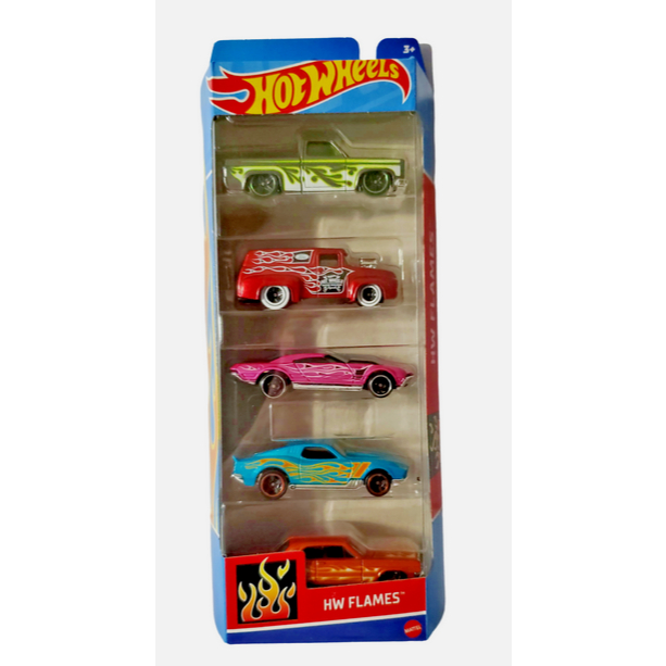 Hot Wheels Flames 5 Packs 2024 56 Ford 83 Chevy 64 Impala BLVD