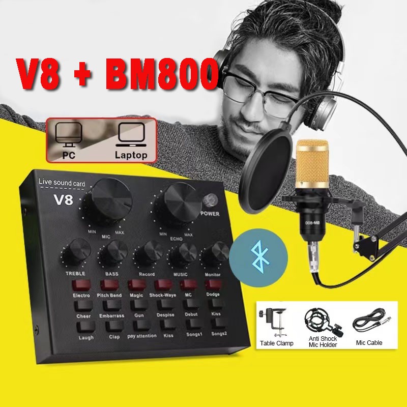 V V S Live Sound Card With Bluetooth Bm Professional Condenser