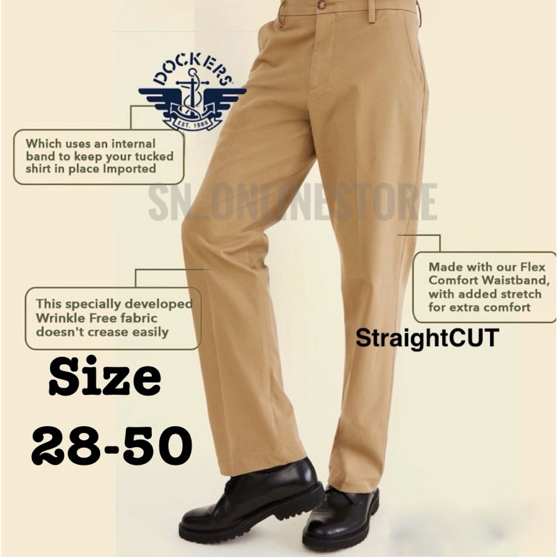 Size Dockers Seluar Slack Straightcut Cotton Stretchable Pants