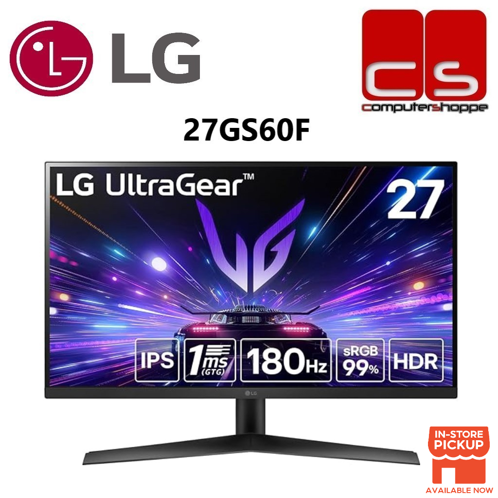 LG UltraGear 27GS60F 27 FHD IPS 180HZ 1MS HDR10 IPS Gaming Monitor