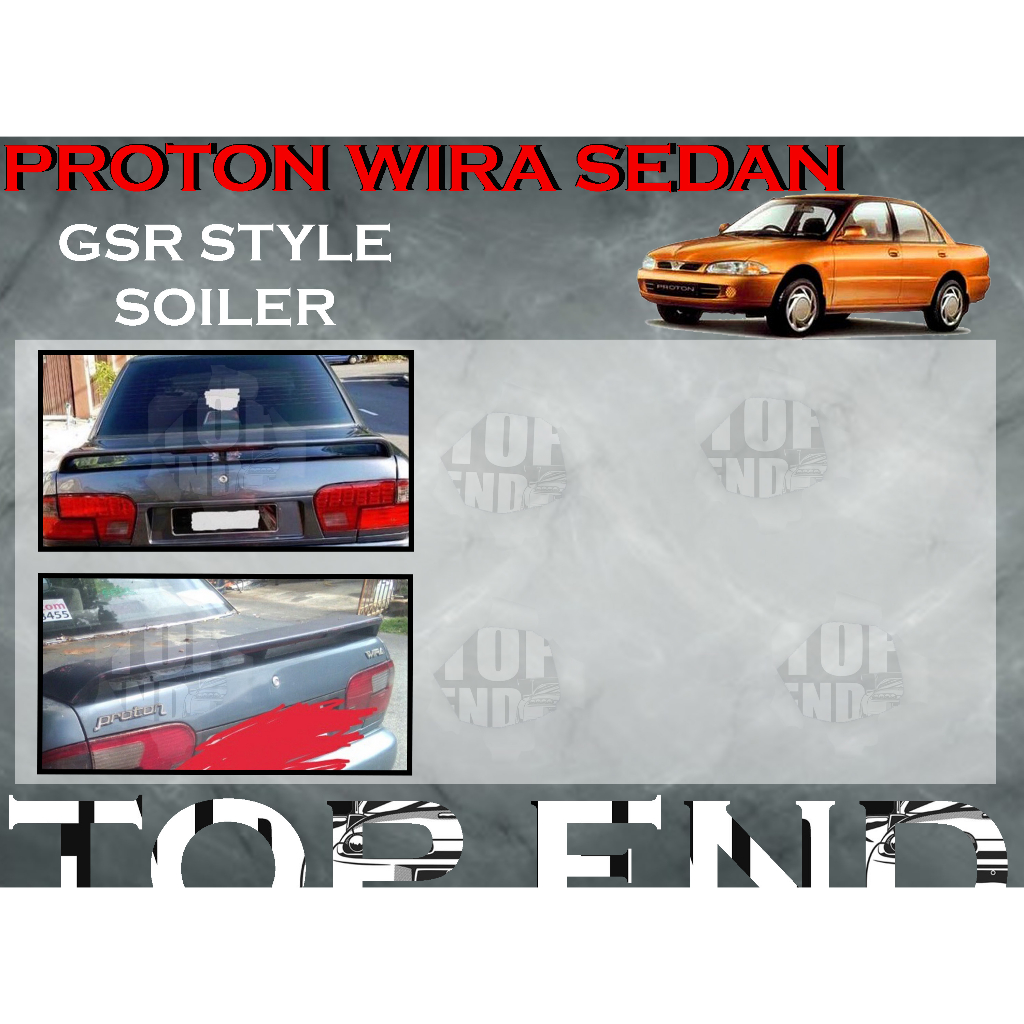 Proton Wira Sedan Saloon Gsr Spoiler With Led Gsr Rear Turnk Spoiler