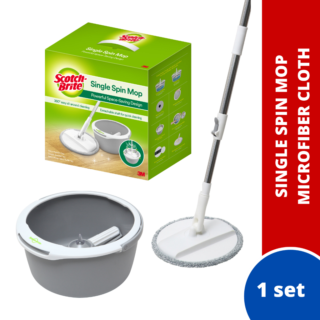 3M Scotch Brite Single Spin Mop With Microfiber Mop Refill Single