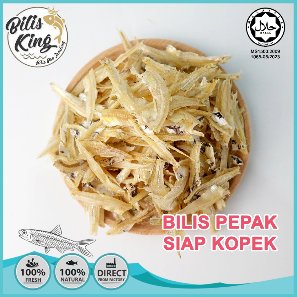 Bilis King Halal Premium Ikan Bilis Mata Biru Gred Pepak Siap Kopek