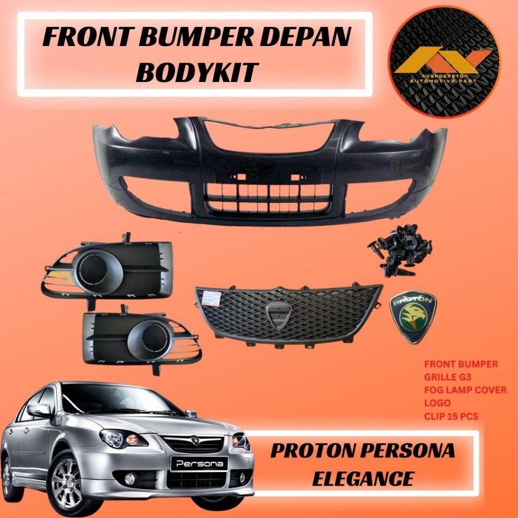 Bodykit Proton Persona Elegance Front Bumper Depan Full Set Pp Material