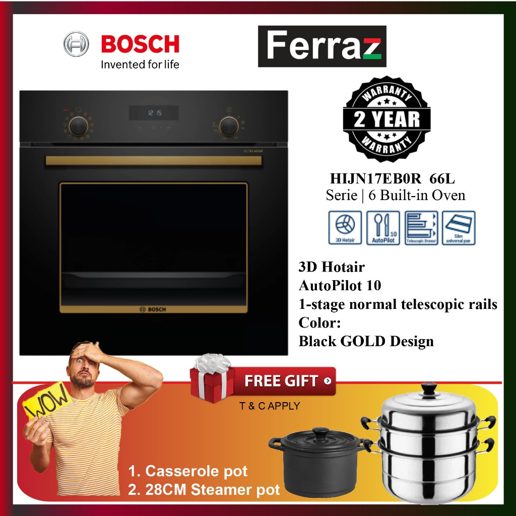 Bosch Hijn Eb R Series Built In Oven With Added Steam Neo Klassik