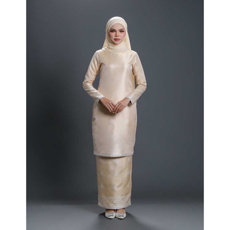 Juwita Kurung Hijabistahub Champagne Nude New Nikah Tunang