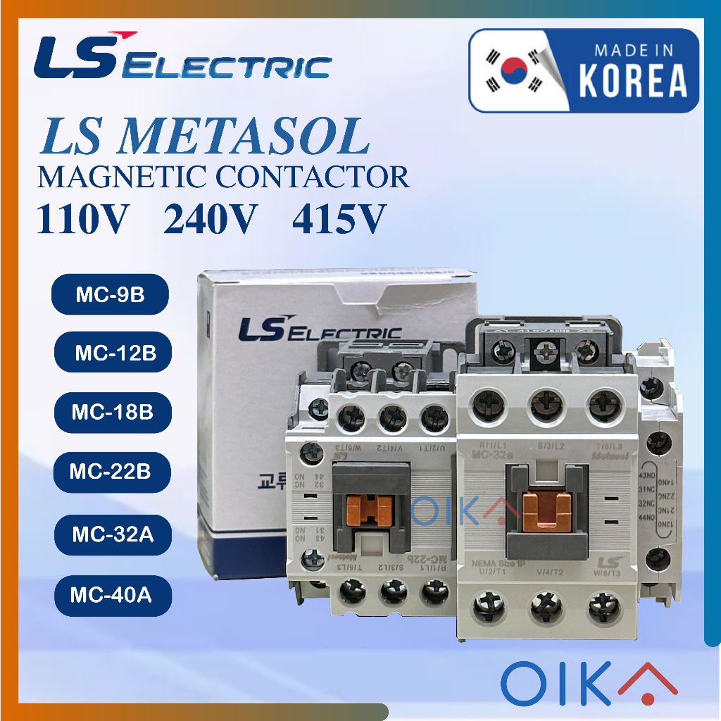 LS ELECTRIC Metasol Magnetic Contactor AC110V AC240V AC415V MC 9b