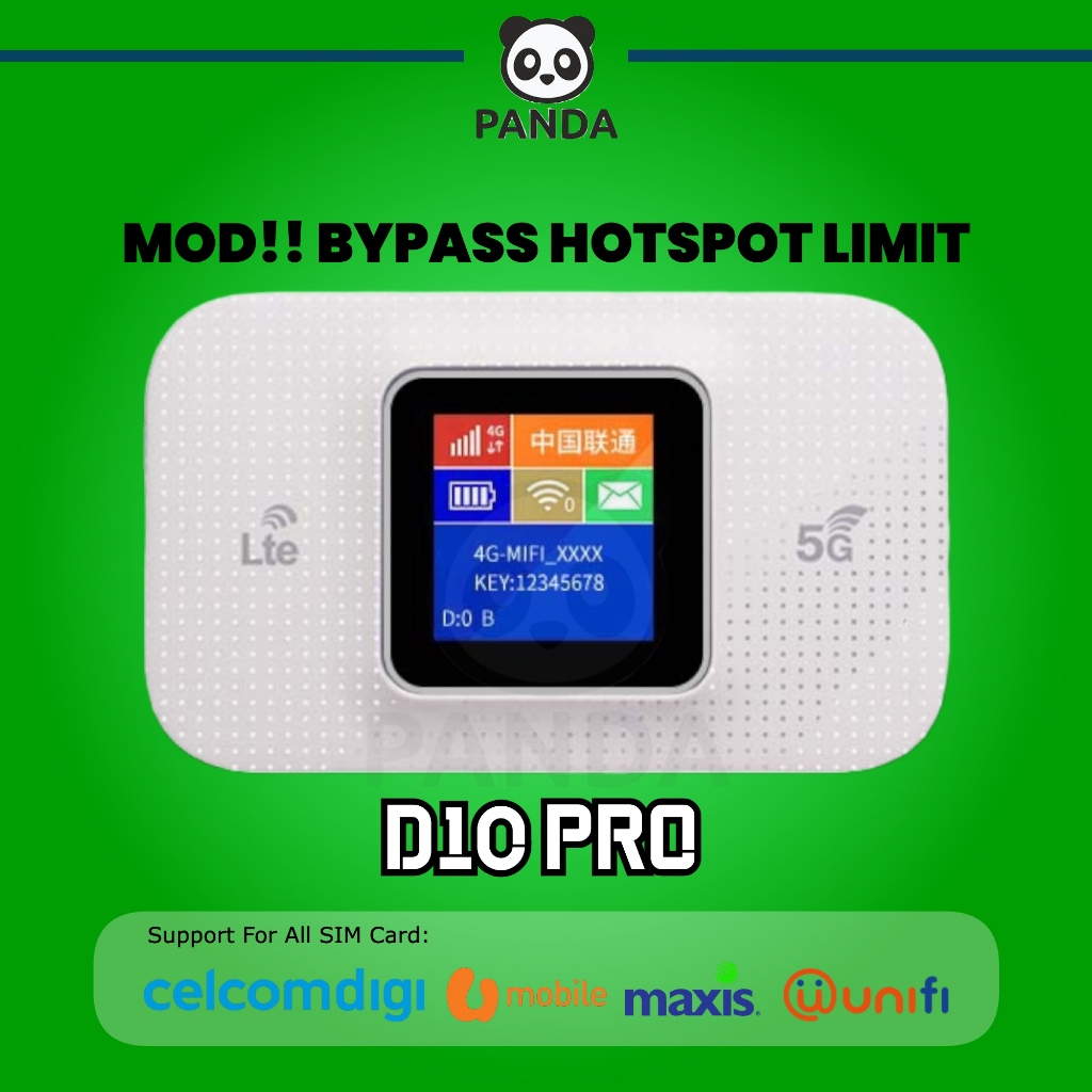 Modified Unlimited Pocket WiFi Portable MiFi D10 Pro Data Hotspot WIFI