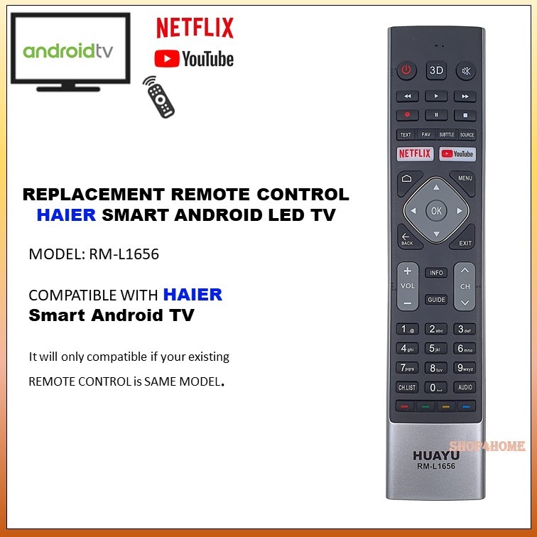 Replacement Remote Suitable For Haier Rm L Htr U E Netflix