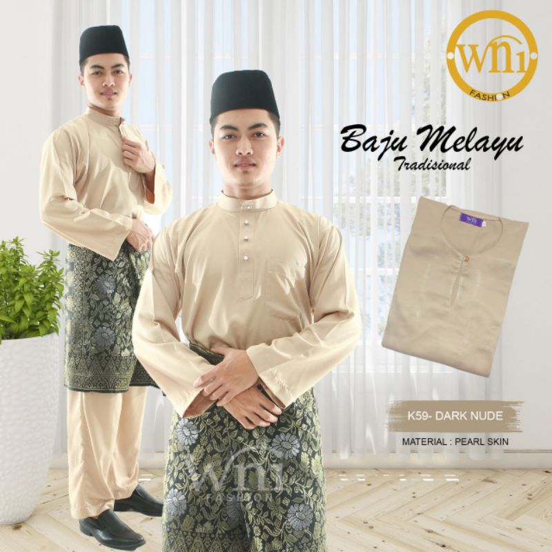 Baju Melayu Tradisional Wni Fashion Dark Nude Raya Sedondon Ayah