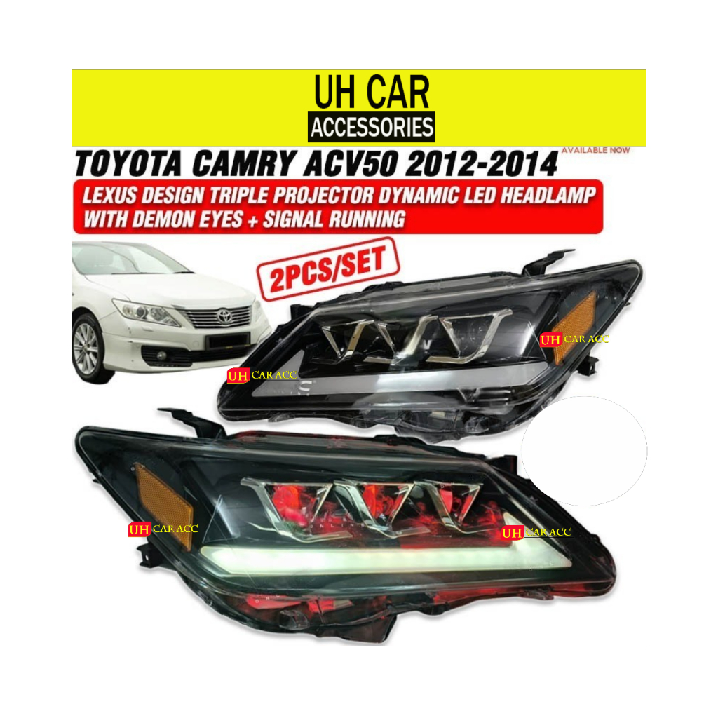 TOYOTA CAMRY ACV50 2012 2014 LEXUS DESIGN TRIPLE PROJECTOR DYNAMIC