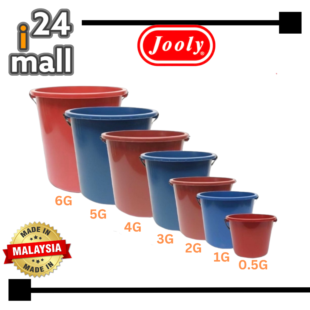 1 6 Gallon Jooly Pail Plastic Pail Bucket Baldi Air Bakul