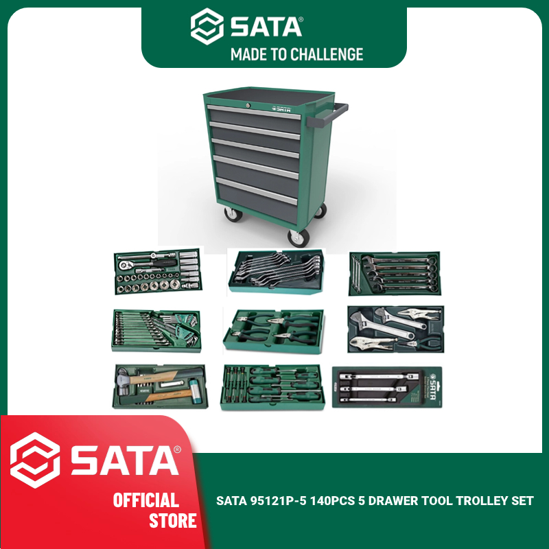 Sata P Pcs Drawer Tool Trolley Set Sata Tools Trolley Set