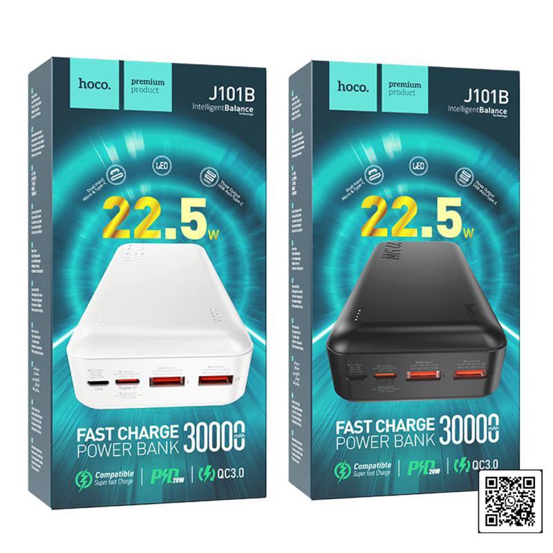 Hoco J101B Astute 22 5W Fully Compatible Power Bank 30000mAh Shopee