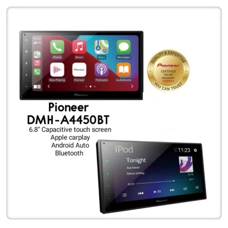 Pioneer DMH A4450BT 6 8 Capacitive Touch Screen Multimedia Receiver