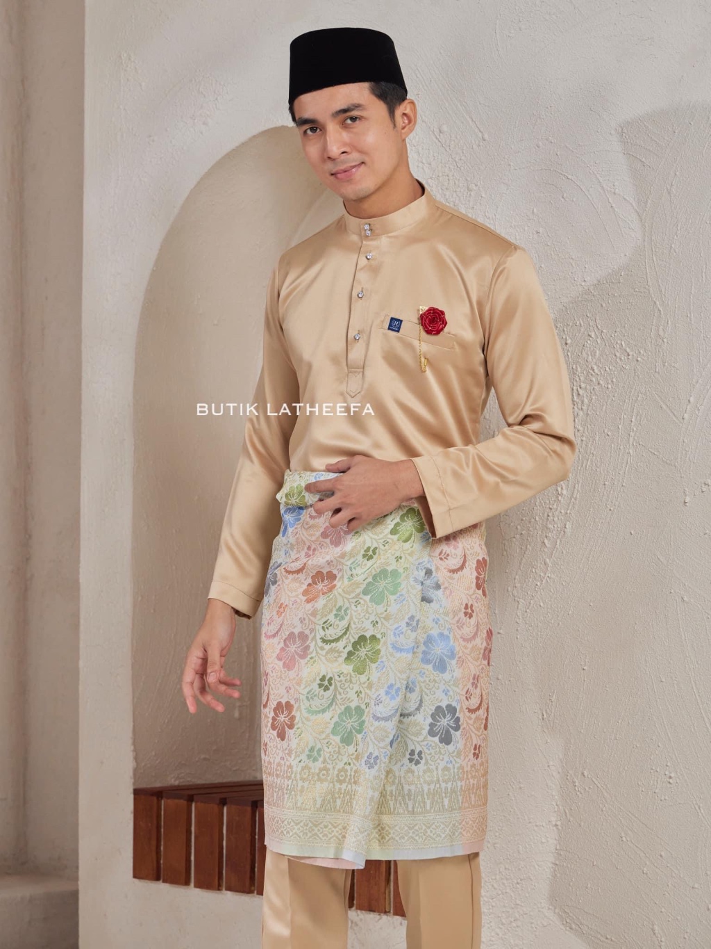 Baju Melayu Slim Fit Warna Nude Champagne Exclusive Edition Shopee
