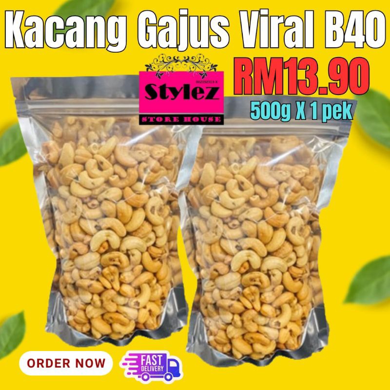 500g 1000g ROASTED SALTED UNSALTED INDIA CASHEW NUT KACANG