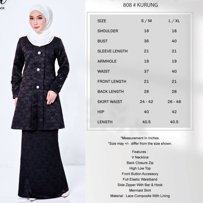 S Xl Black Hitam Baju Kurung Modern Baju Kenduri Bridesmaid Dinner